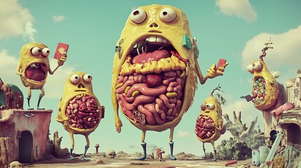 Obraz premium Surreal Anatomy: A Whimsical Exploration of the Inner World