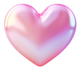 Fototapeta premium Pink pearl shiny heart png clipart cutout transparent isolated