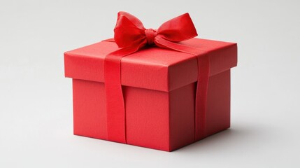 Fototapeta premium a beautifully wrapped red gift box with a ribbon, perfect for any occasion