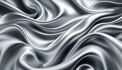 Fototapeta premium Fabric Smooth Flowing Satin with Subtle Gradient Shading in Soft Silver Tones4