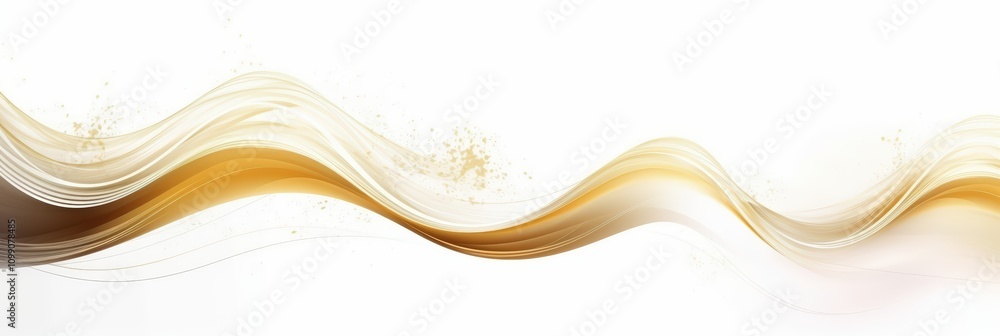 Aufkleber elegant golden waves on a white background, flowing in smooth lines with soft textures and a touch o