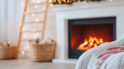 Cozy living room with a warm fireplace and inviting decor perfect for relaxation during winter evenings