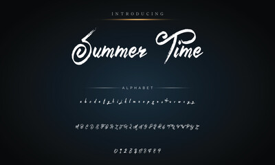  Brush Font. Hand Lettering Sketch Font. Vector Alphabet