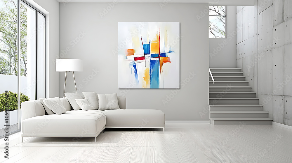 Poster building a minimalist house interior embracing open spaces and natural light in modern architecture