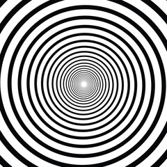 Obraz premium Flat Black and White Spiral Swirl Circle Background Design