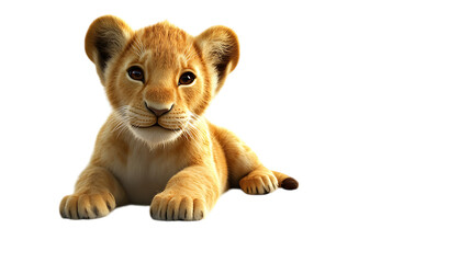 Obraz premium lion cub isolated on white background