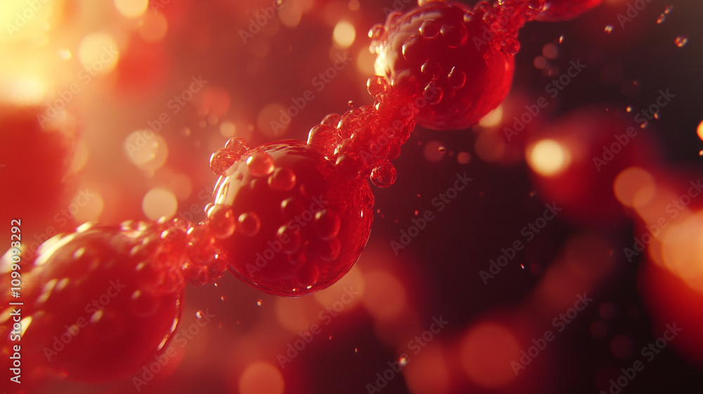 Aufkleber colorful abstract representation of molecular structures in a vibrant setting