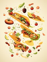 Mexican fast food quesadilla with vegetables generated AI
