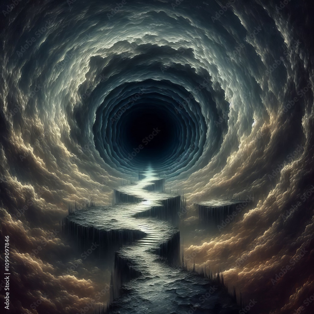 Poster despair's abyss a dark mysterious void representing the unknown