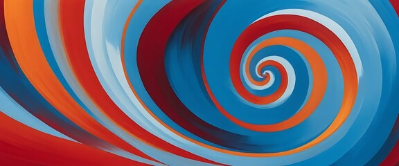 Naklejka premium Abstract Spiral of Interconnected Ovals with Gradient Transition