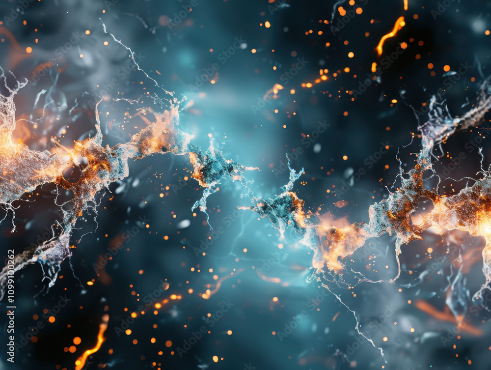Poster exploring neural networks abstract representation of ai neurons in a digital environment for enhance