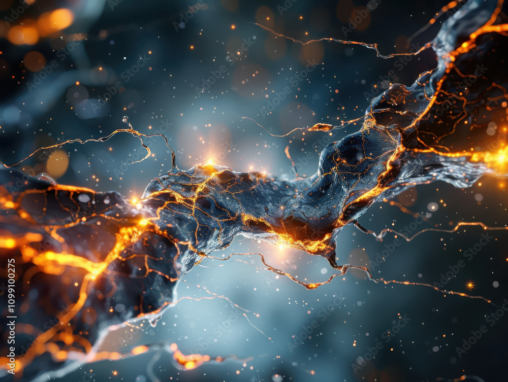 Poster exploring the dynamic world of artificial intelligence neurons abstract visualization digital realm 