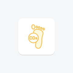 Obraz premium Carbon Footprint duotone line icon , vector, pixel perfect, illustrator file