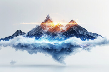 Transforming digital waves into mountain ranges a stunning data visualization in nature's expansive landscape