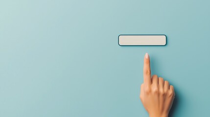 Hand Pointing at Blank Search Bar Digital Interface Online Concept