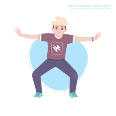 Fototapeta premium dancing boy cute cartoon character