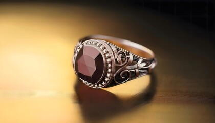 Vintage-inspired ring, filigree details, romantic ambiance, 3D illustration, ring jewelry, trendy, aesthetic