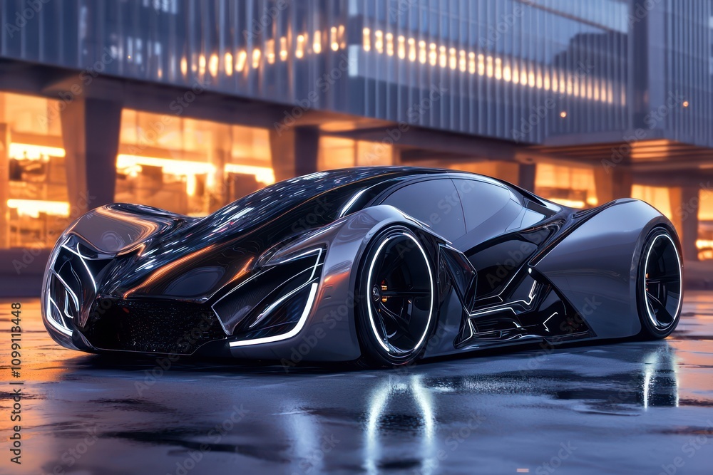 Aufkleber sports car concept highlighted by modern digital rendering techniques and data analysis features.