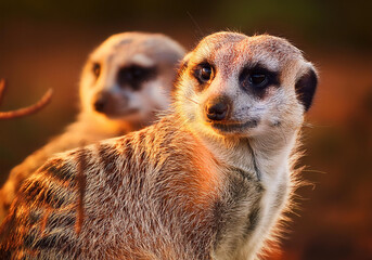 Fototapeta premium Meerkats in their natural habitat