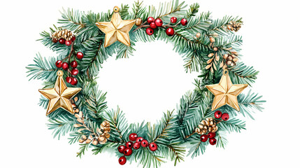 watercolor christmas garland