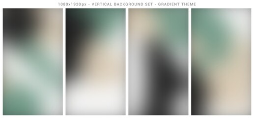 Mesh gradient vertical background set. Abstract, template, black, beige, white and sea green theme.