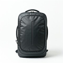 black leather backpack isolated on a white background