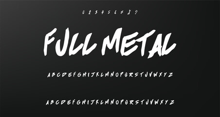 Obraz premium Handwritten Brush font for lettering quotes. Hand drawn brush style modern calligraphy.