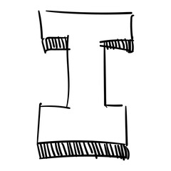 png transparent background hand drawn letter I