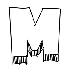 png transparent background hand drawn letter M