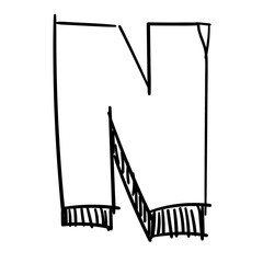 png transparent background hand drawn letter N