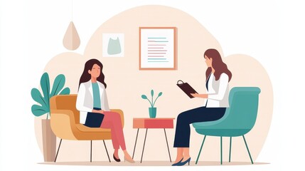 Fototapeta premium A Professional Therapist Conducting a Counseling Session with a Client in a Comfortable and Relaxing Office Environment