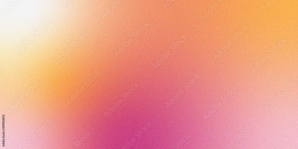 Aufkleber Digital grainy gradient with colorful soft noise effect. Vintage Grunge Texture Pattern in pink and orange Tones for Artful Wallpaper. Gradient blur, noise, grain, texture abstract background design.	