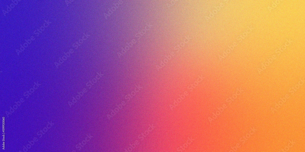Poster Digital grainy gradient with colorful soft noise effect. Vintage Grunge Texture Pattern in blue and pink, yellow Tones for Artful Wallpaper Gradient blur, noise, grain, texture abstract background.	