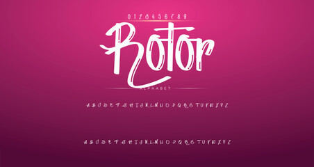Obraz premium Best Alphabet Painting Paint Brush Beauty Script Logotype Font lettering handwritten