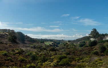 Scenic aerial Dana Point vista on a gorgeous sunny morning, Orange County, Southern California