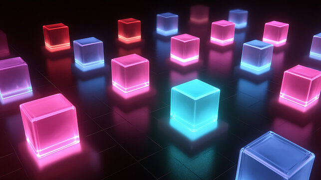 Dynamic Software Development Solutions Virtual Environment 3D Visuals Sleek Modula Futuristic Concept