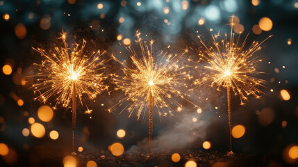 Fototapeta premium Shimmering Golden Firework Texture with Thin Stroke Lines Isolated on White Background