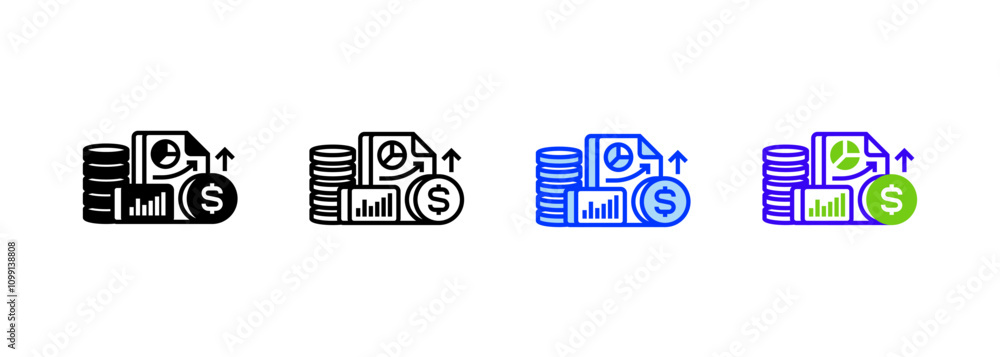 Poster financial report line icon. linear style sign for mobile concept and web design. outline vector icon