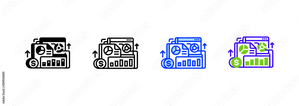Aufkleber financial report line icon. linear style sign for mobile concept and web design. outline vector icon
