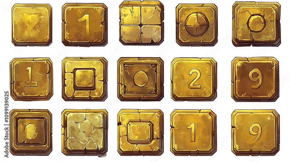 Poster stone game ui buttons