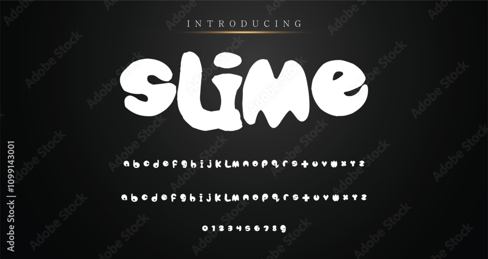 Fototapete modern playful alphabet letter and number set. funky font or typography. vector bold font for poster