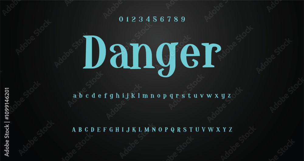 Fototapete modern playful alphabet letter and number set. funky font or typography. vector bold font for poster