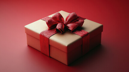 Obraz premium Red christmas gift isolated 3D rendering
