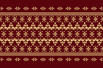 Geometric ethnic oriental ikat pattern traditional Design for background,carpet,wallpaper,clothing,wrapping,Batik,fabric,Vector illustration.embroidery style.