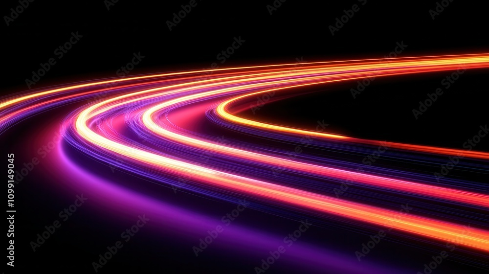 Aufkleber abstract light trails in vibrant colors creating a dynamic, flowing motion effect.