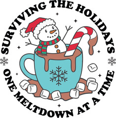 Fototapeta premium Melting Snowman Christmas Winter Holiday Meltdown Snowman