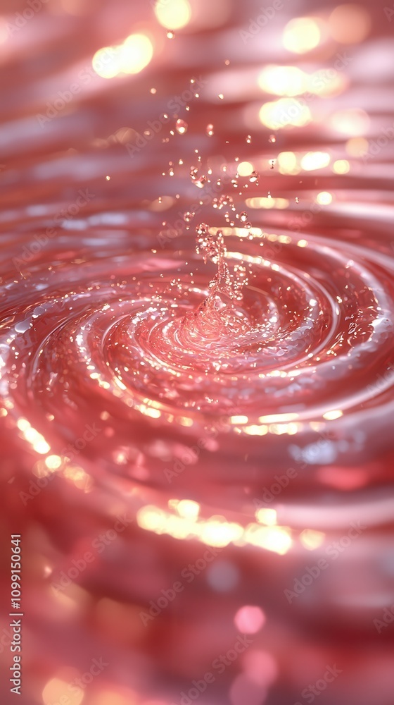 Poster dynamic water droplets creating ripples aquatic environment macro abstract art close-up view tranqui