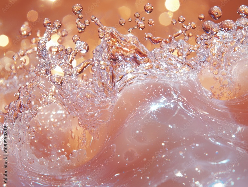Poster dynamic water splashing abstract background nature soft colors close-up fluid motion for visual impa