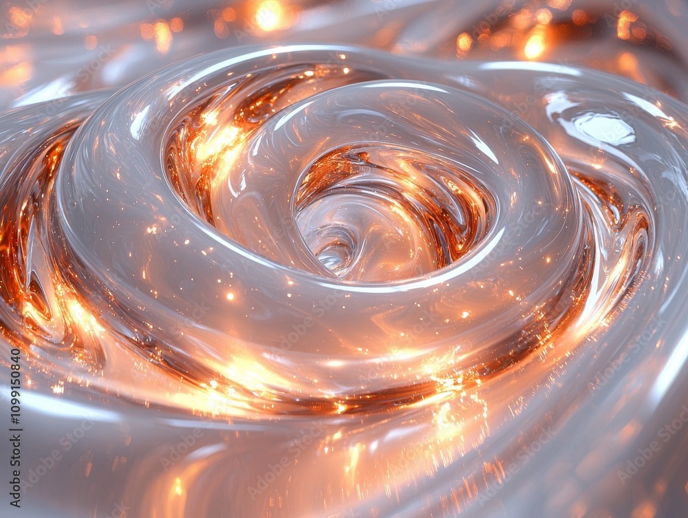 Aufkleber Dynamic abstract swirl digital art colorful background futuristic aesthetic close-up view visual conceptualization
