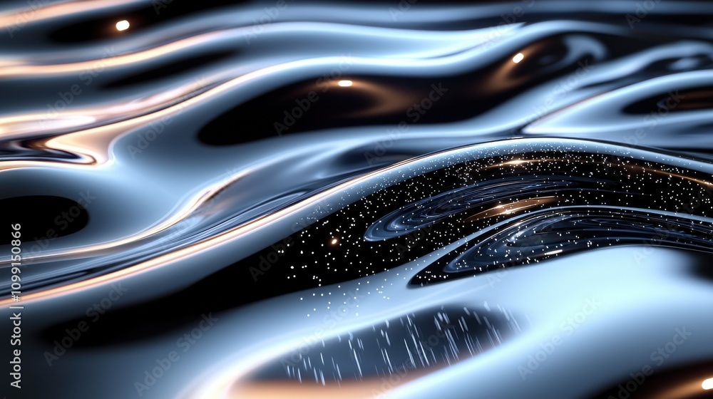 Poster dynamic water surface reflection nature setting abstract art calm environment close-up view fluid co